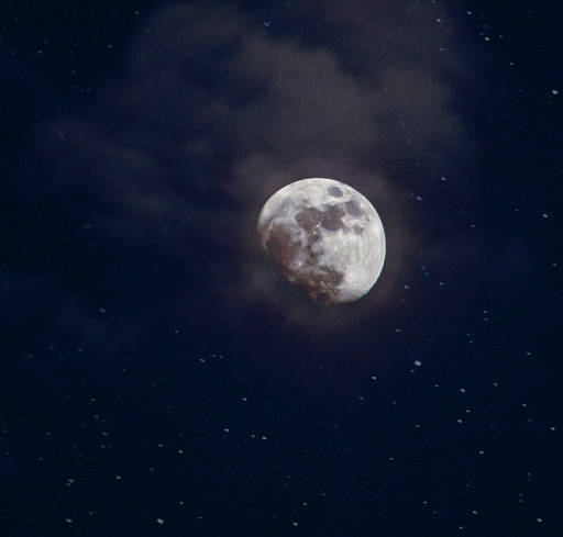 moon with blue sky